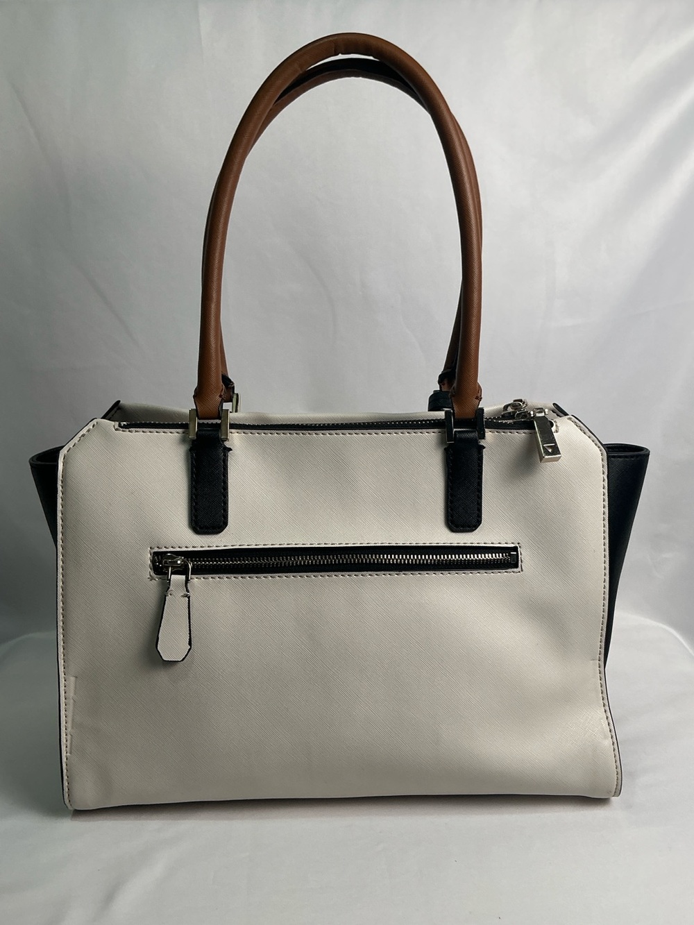 GUESS Cherie Status Carryall Satchel Colorblock Black White - Picture 5 of 16